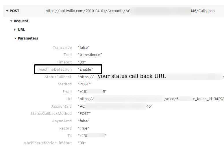Twilio API answering machine detection - record a message after the beep